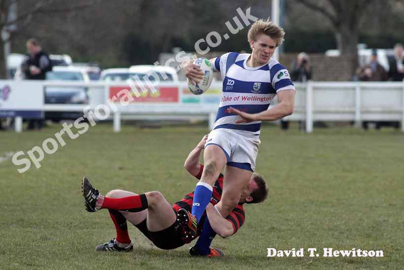 Tynedale's Chris Harris is takled by Blackheath's Philip Ellis, National League Division 1, Tynedale Park, Corbridge, Northumberland.